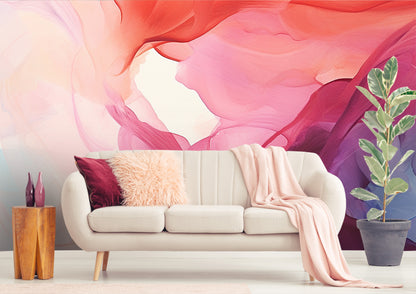 Elegant Pink Abstract Liquid Wallpaper