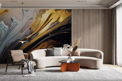 Captivating Gold and Black Paint Wallpaper for Eye-Catching Interiors