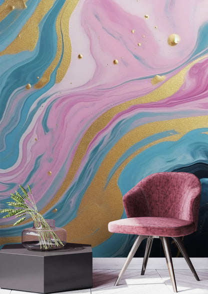 Alcohol Ink Art Wall Mural with Mesmerizing Abstract Design