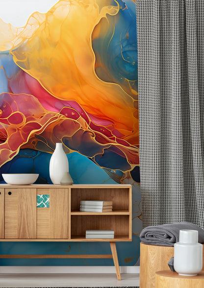 Versatile Watercolor Abstract Wallpaper for Artistic Interiors