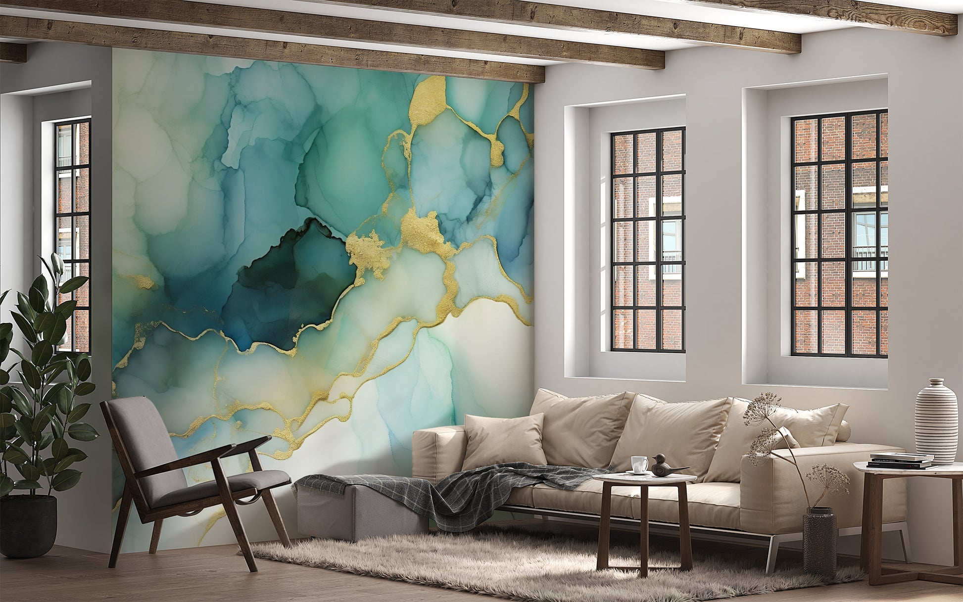 Eye-Catching Abstract Marble Fluid Wall Covering