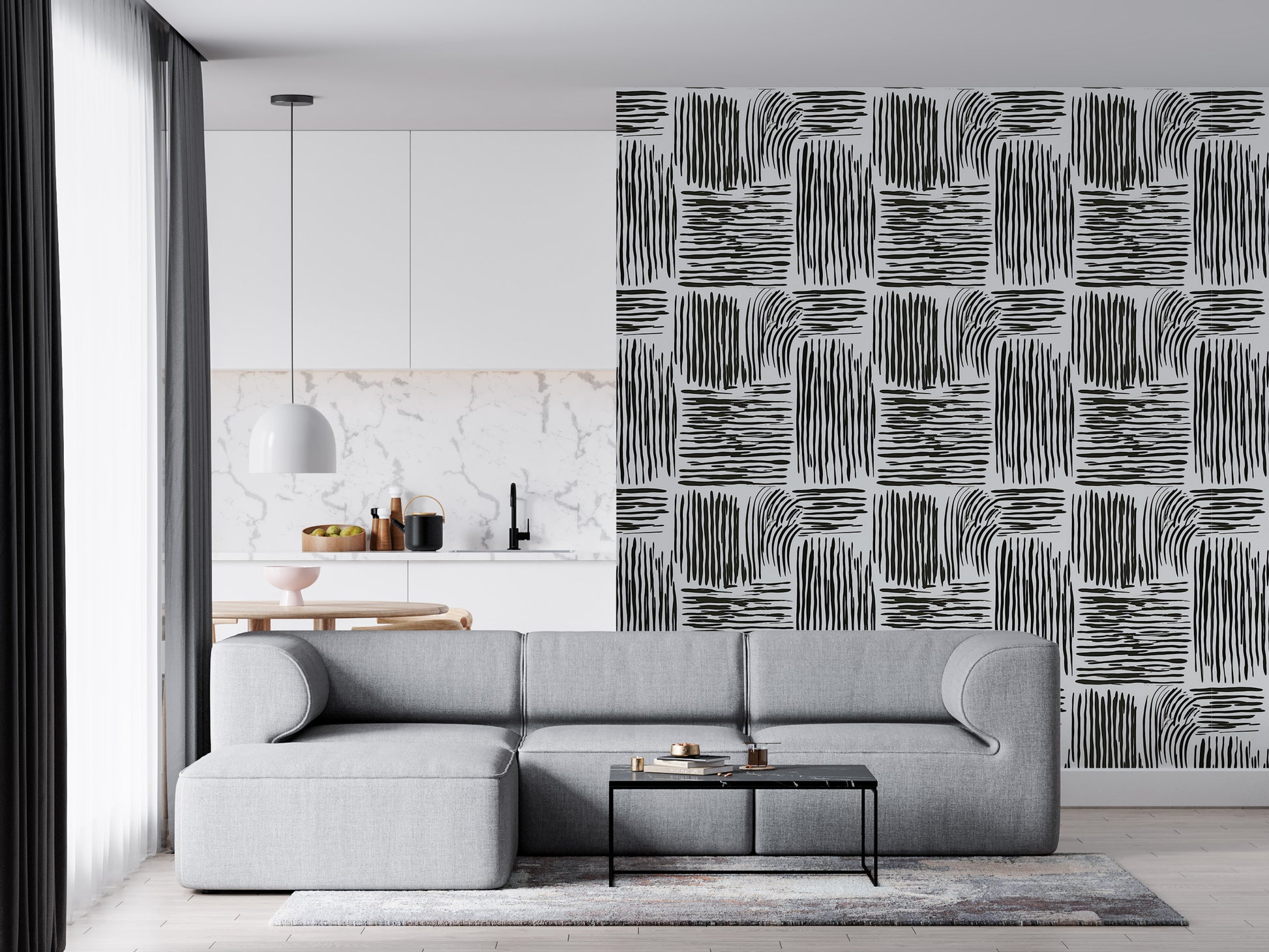 Contemporary Brush Stroke Wall Decor - Abstract Wall Mural