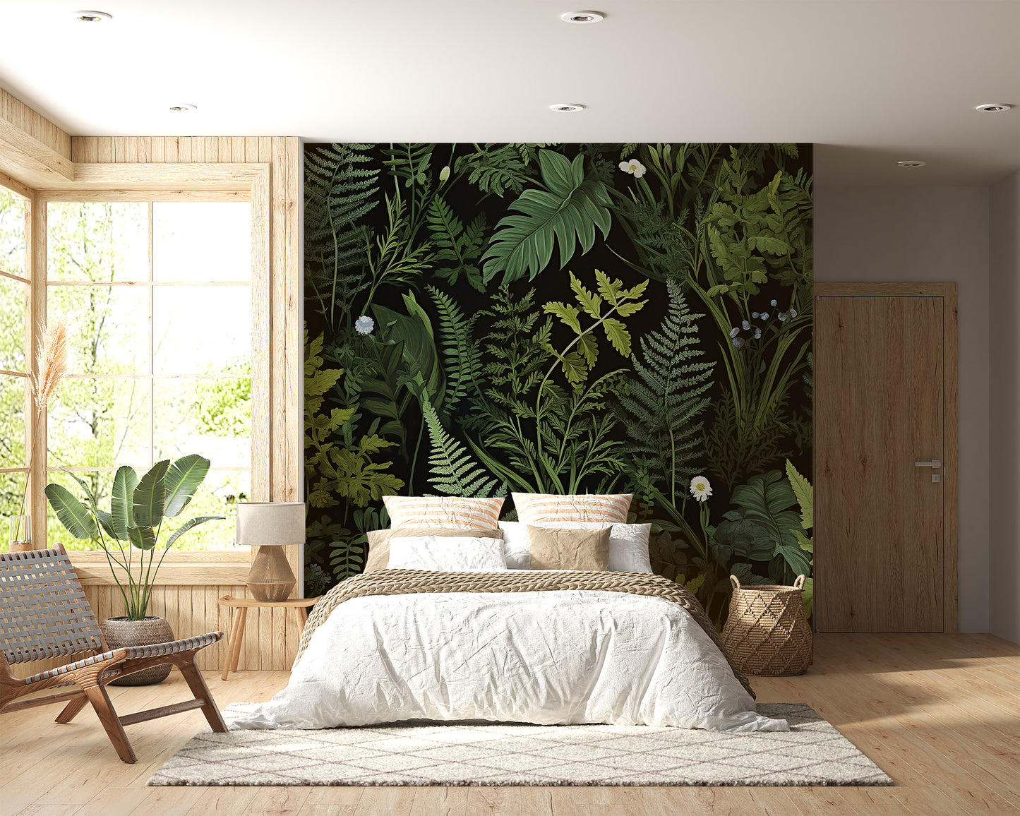 Eco-Friendly Fern Wall Covering - Botanic Living Room Decor