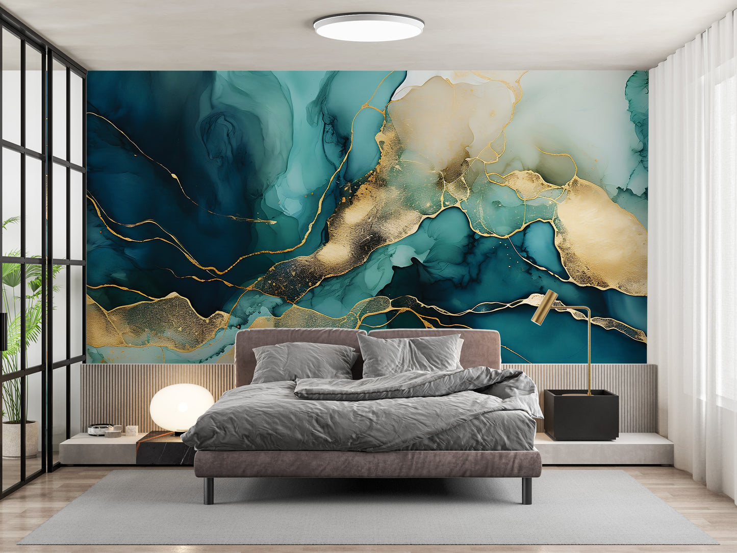 Fluid Artistic Wall Design - Self-Adhesive Wallpaper