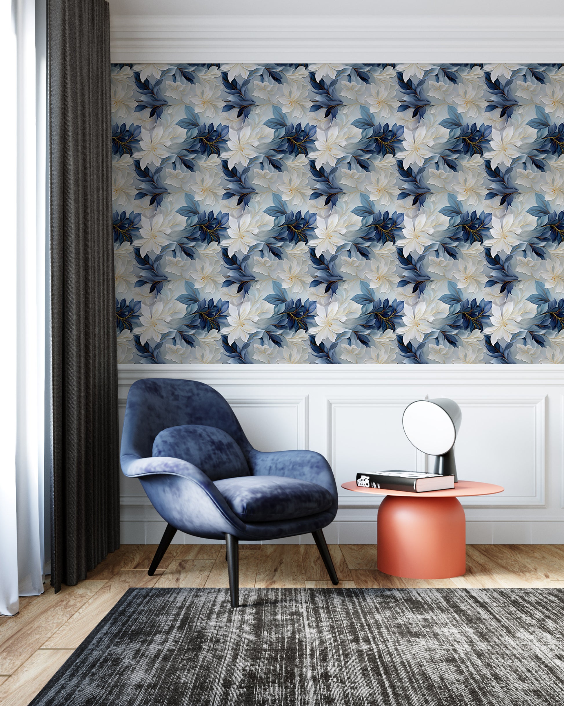 Colorful Blossom Pattern Removable Wall Covering