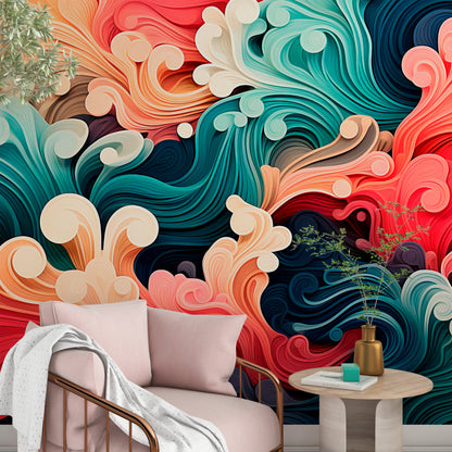 Abstract Colorful Wallpaper for Vibrant Home Decor