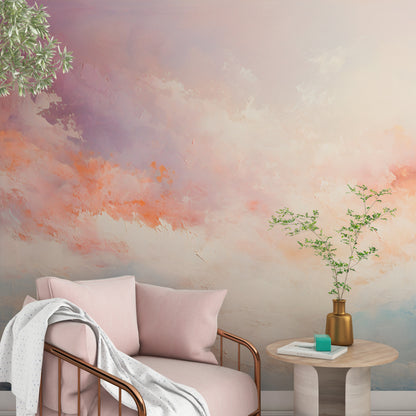Whimsical Watercolor Clouds Wallpaper