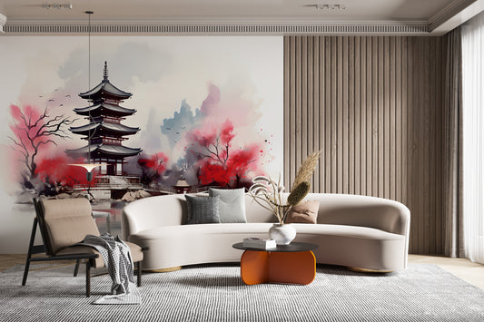 Asian Landscape Peel and Stick Wall Decor