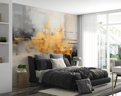 Moody Abstract Brushstroke Peel and Stick Mural