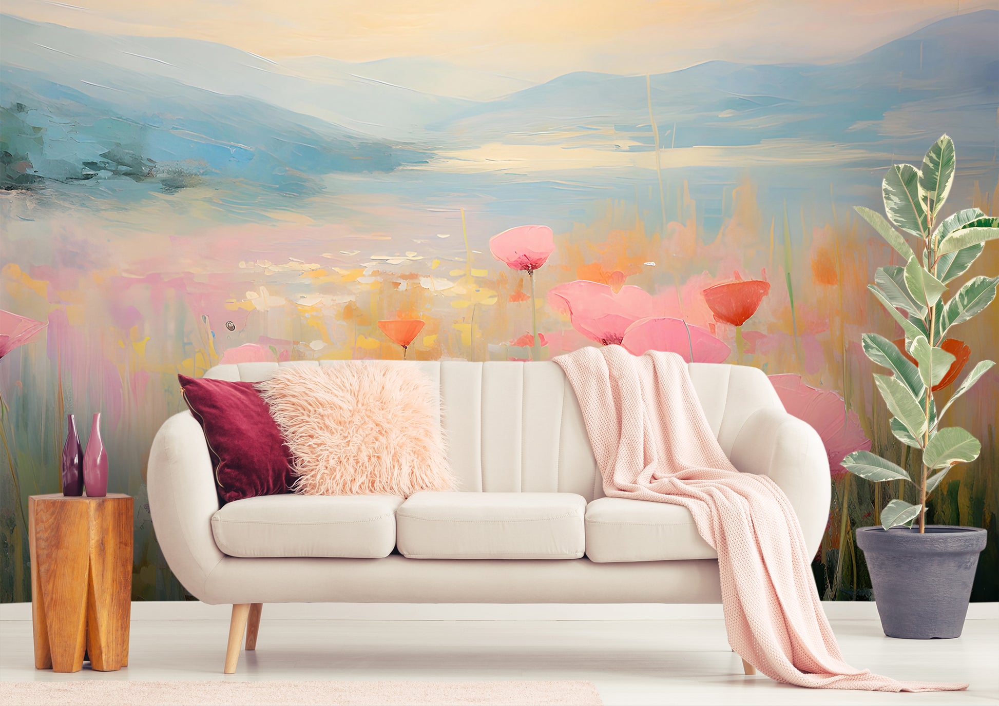 Oil Painting Style Floral Wall Art