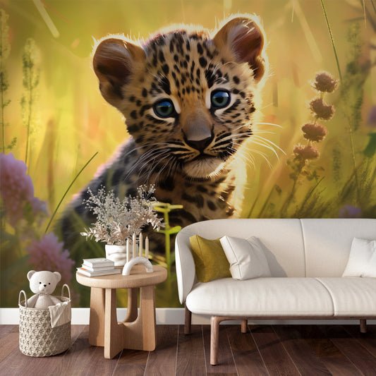 PVC-Free Watercolor Animal Wallpaper Mural for Whimsical Nursery Themes