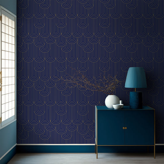Peel and Stick Art Deco Removable Wallpaper with Intricate Pattern for Wall Decor