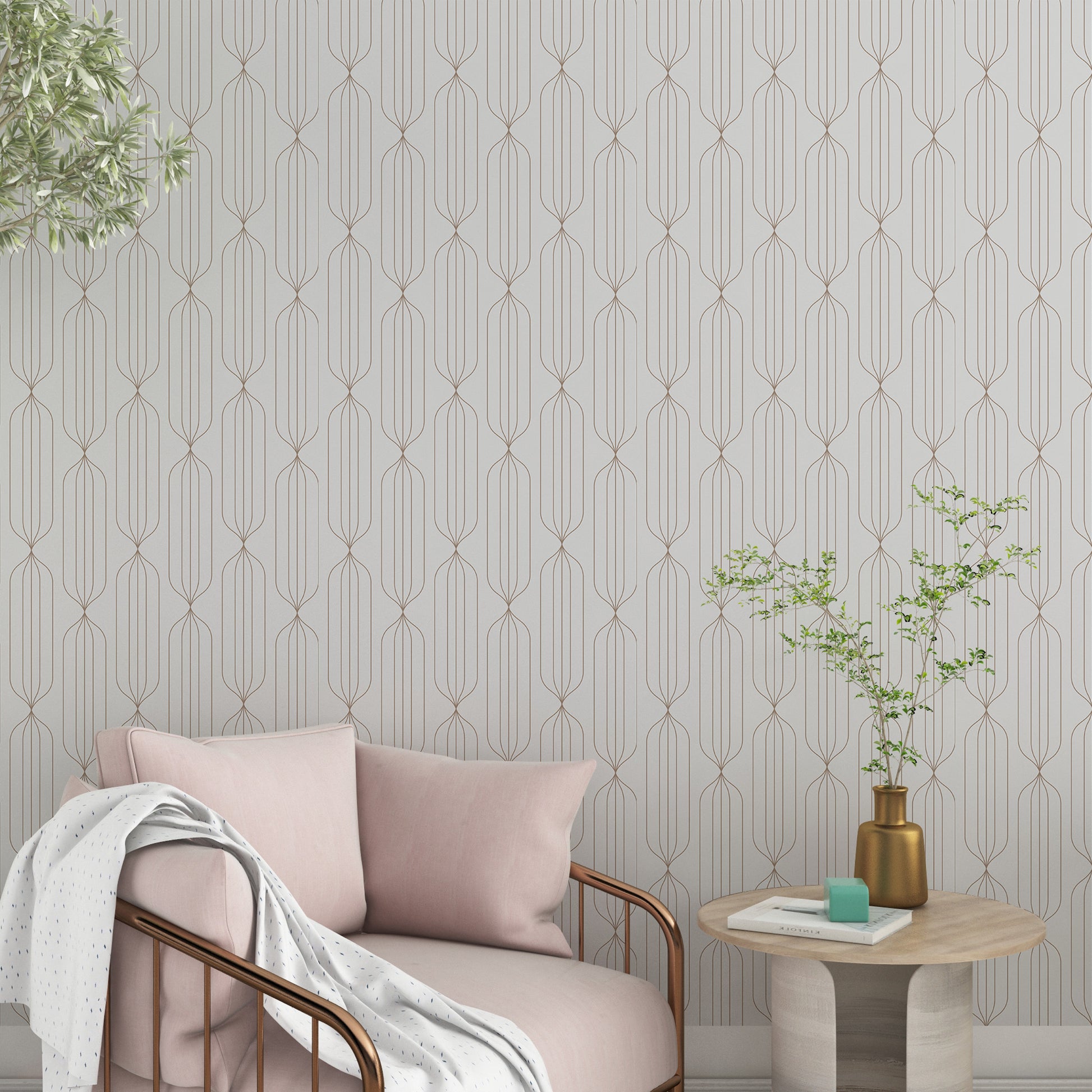 PVC-Free Beige Wallpaper for Environmentally Conscious Home Interiors