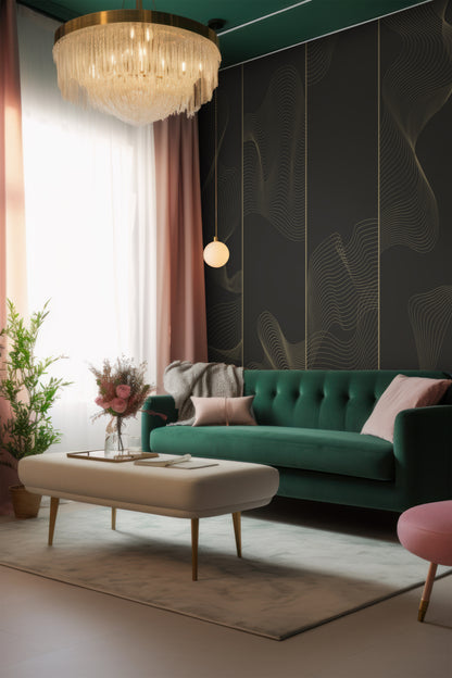 Eye-Catching Geometric Line Wallpaper for Artistic Home Decoration