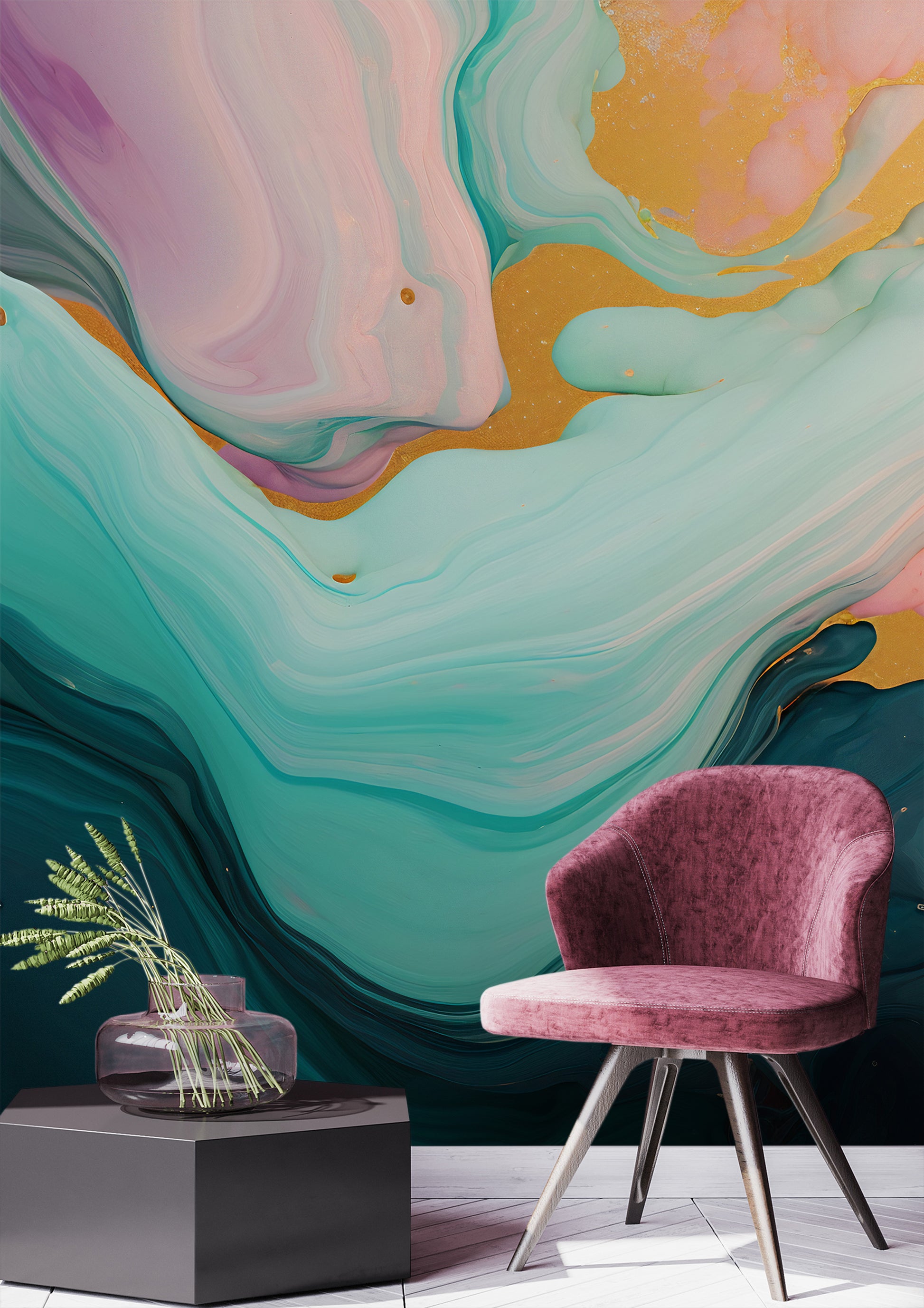 Versatile Wall Mural with Abstract Design for Artistic and Contemporary Spaces