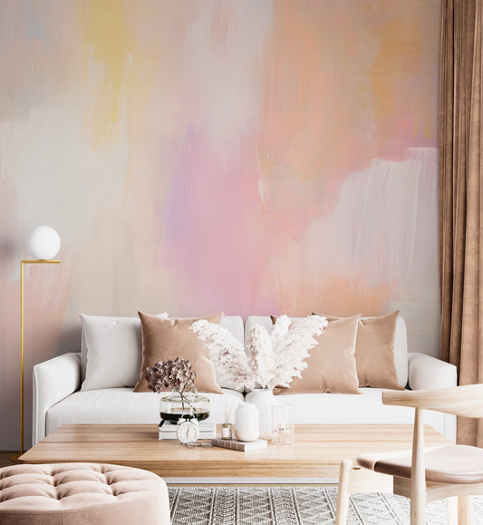 Pink Brush Stroke Peel and Stick Wallpaper