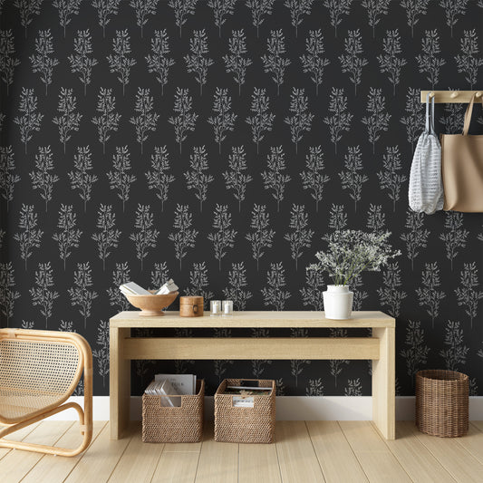 Transform your space with PVC-free peel & stick floral wallpaper