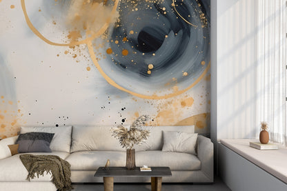 Timeless Grey and Gold Mural Decor