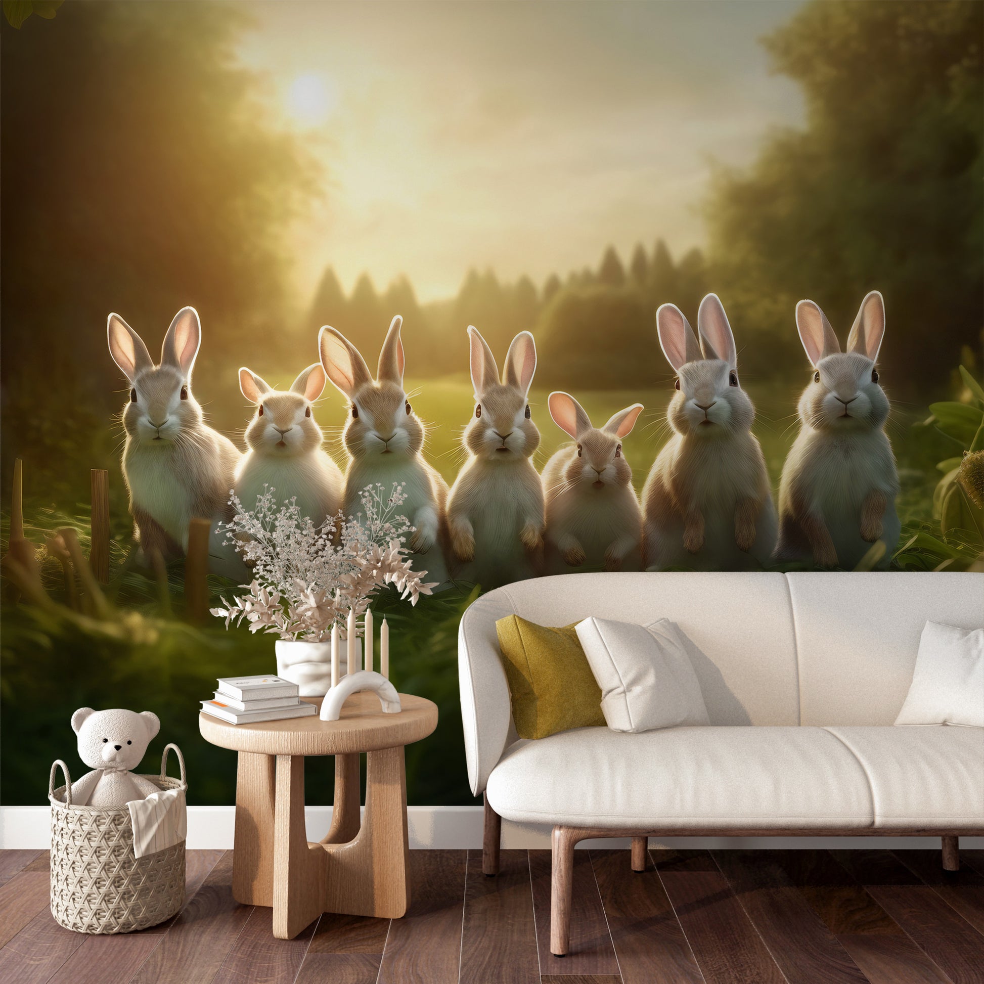 Captivating Wall Decor with Bunnies Ideal for Nursery or Playroom