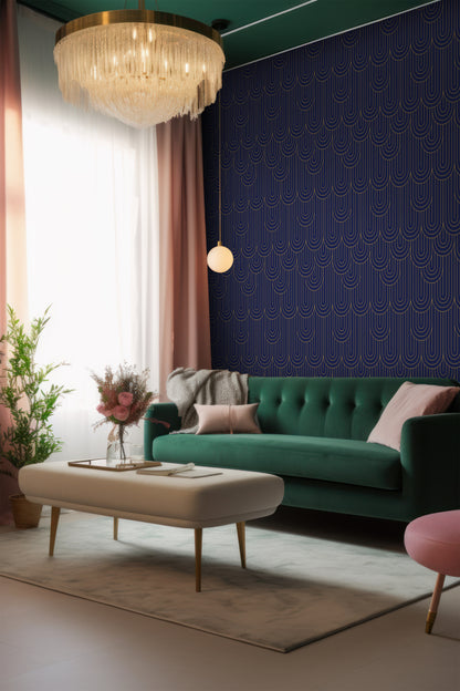 Dark Wallpaper with Eco-friendly Art Deco Design for Stylish Home Decor
