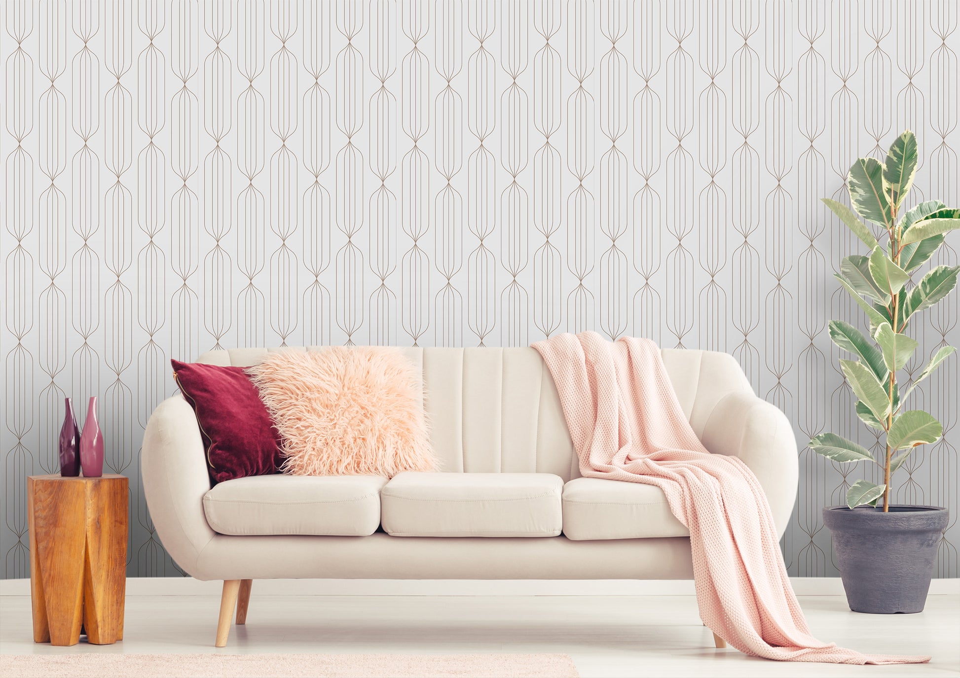 Renter-Friendly Peel and Stick Wallpaper with Sophisticated Art Deco Design