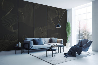 Contemporary Gold Line Wall Decal for Easy and Creative Room Transformation