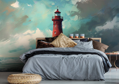 Serene Lighthouse Wall Covering for Nautical-Inspired Interiors