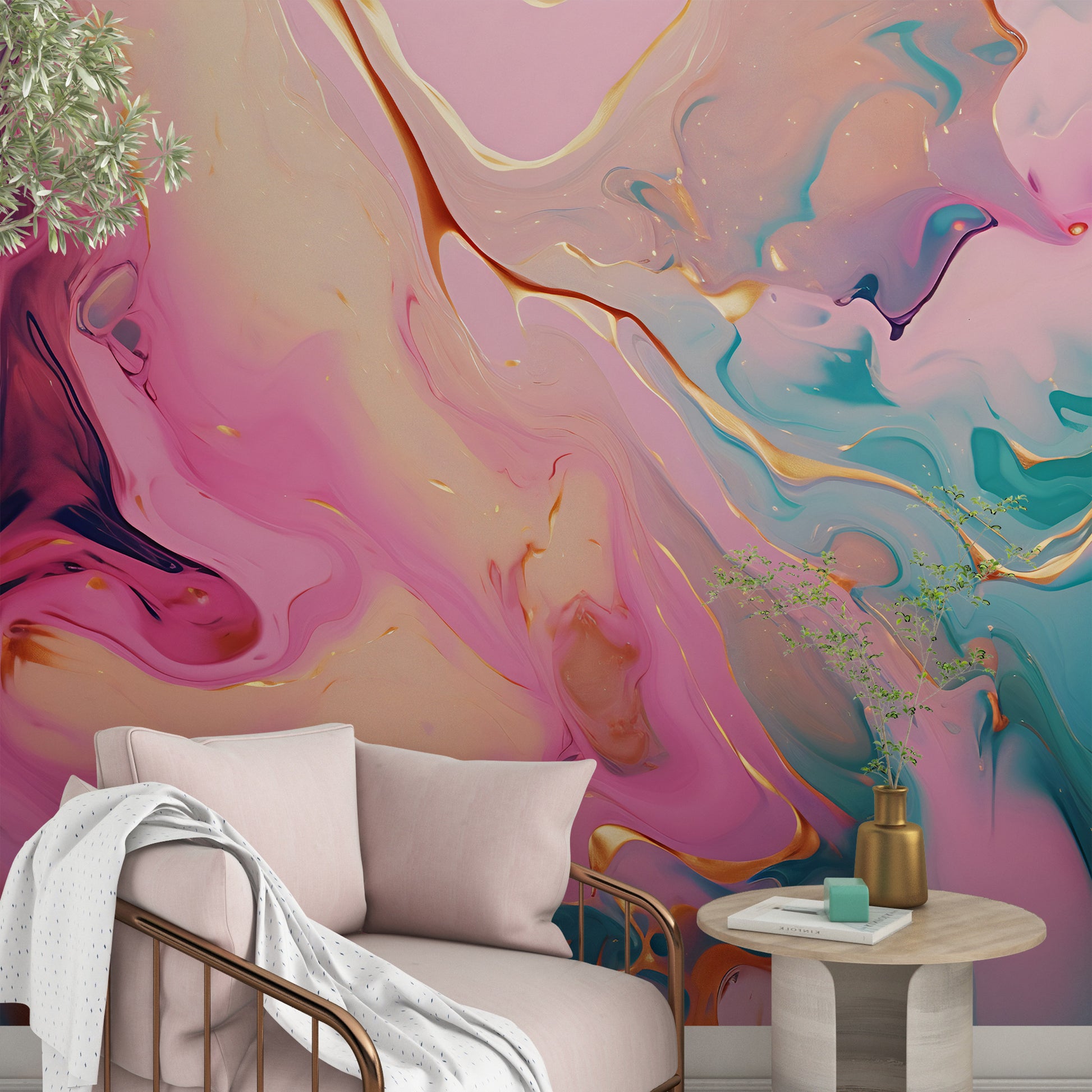 Eye-Catching Abstract Liquid Wall Paper for Contemporary Interiors