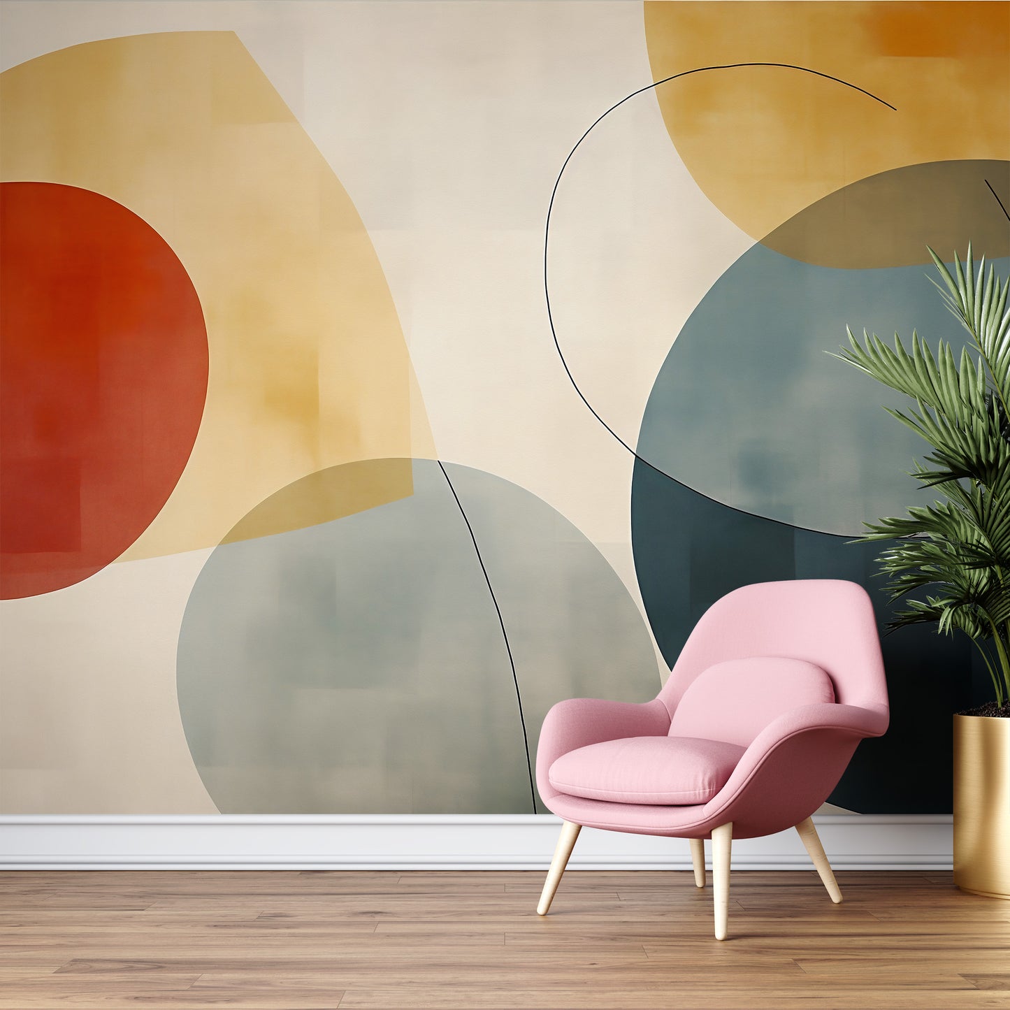 Eco-Friendly Watercolor Wall Mural - Sustainable Decor
