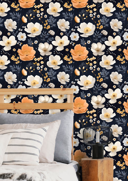 Customizable Dark Flower Wallpaper