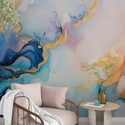 Temporary Wall Covering with Watercolor Effect