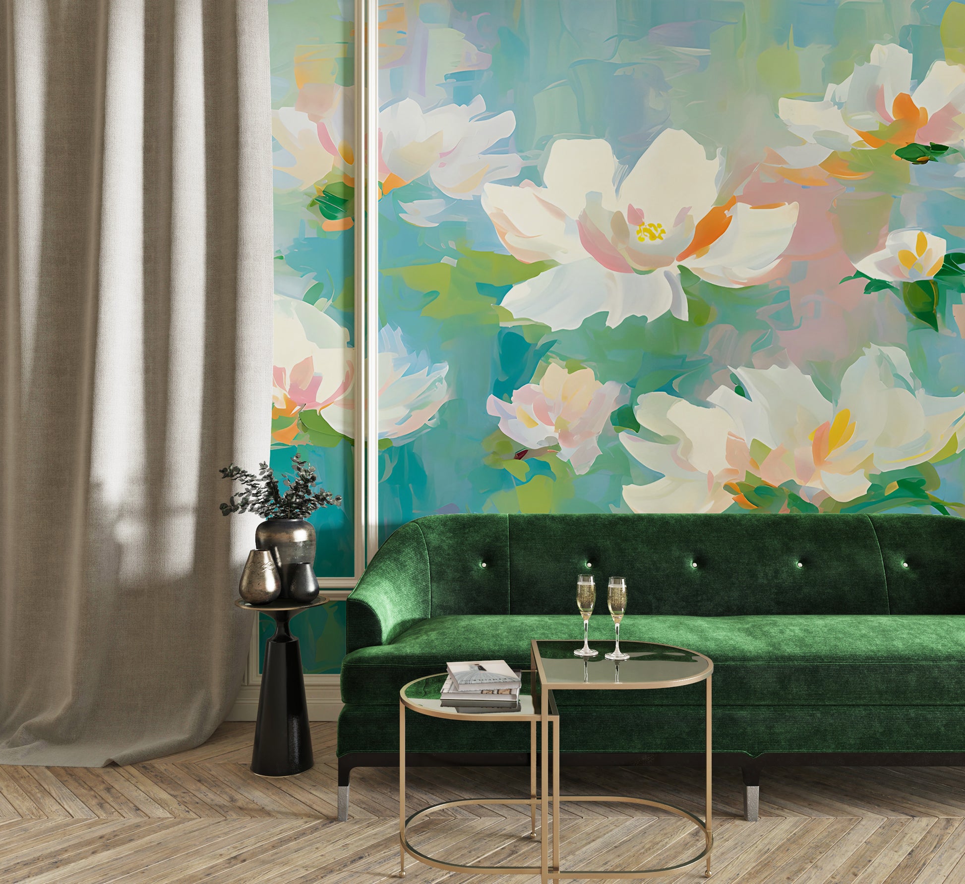 Removable Water Lilies Wall Art
