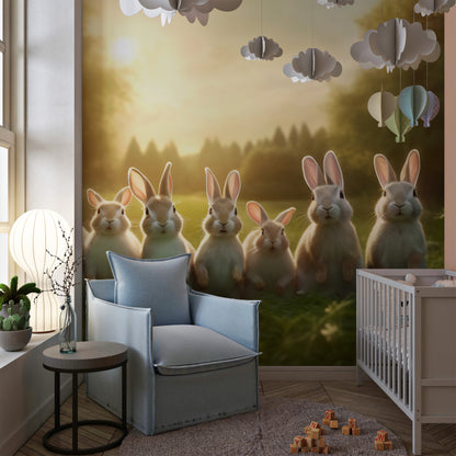 Cute Rabbit Wallpaper for Renters and DIY Enthusiasts