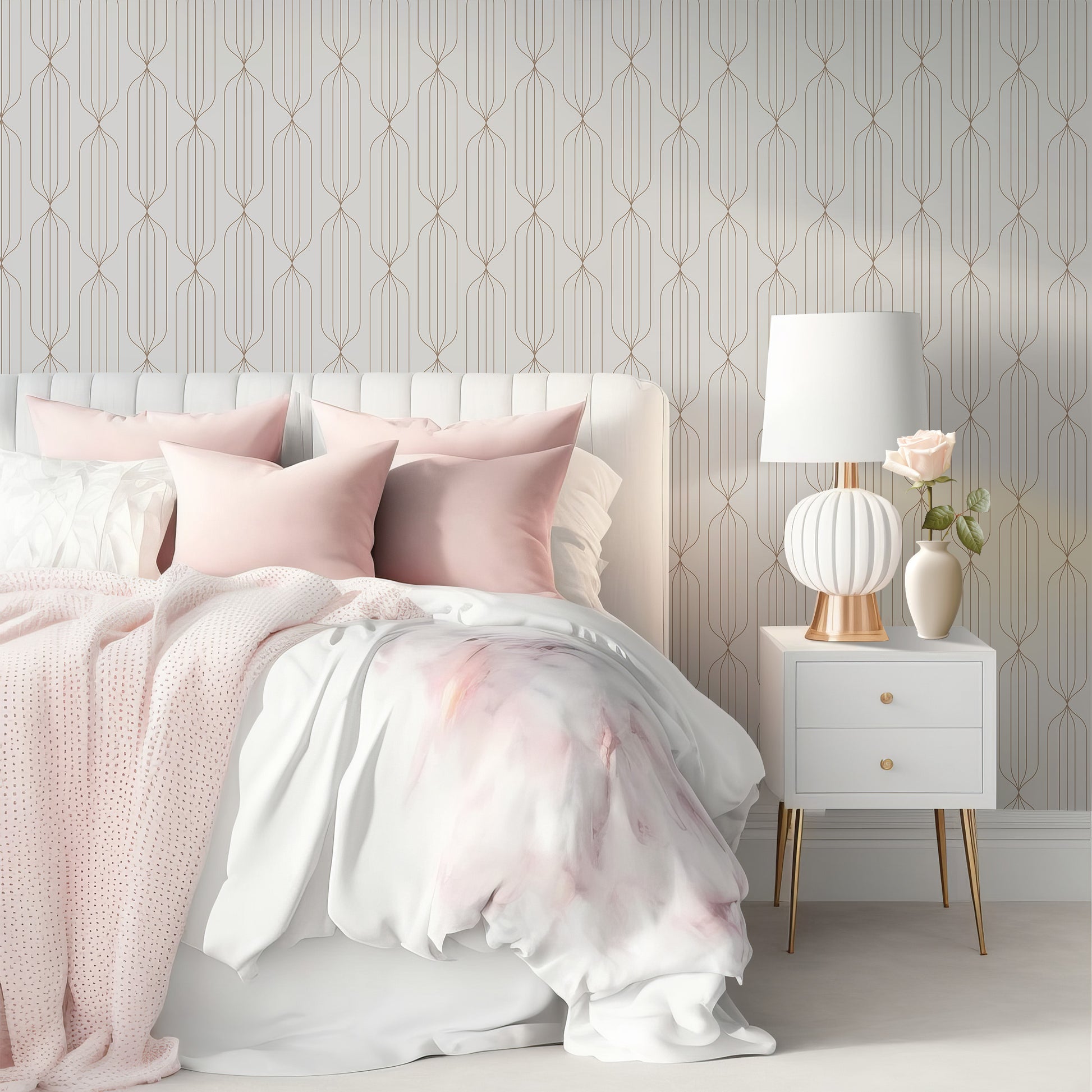 Luxurious Beige Wallpaper Mural for Contemporary Interior Spaces
