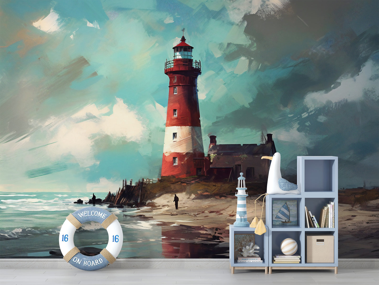 Removable Coastal Mural for Seaside-Inspired Home Decor