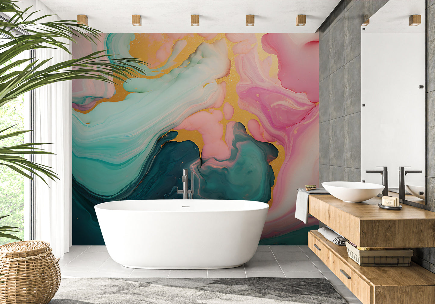 Modern Peel and Stick Abstract Wall Decal for Quick and Stylish Application