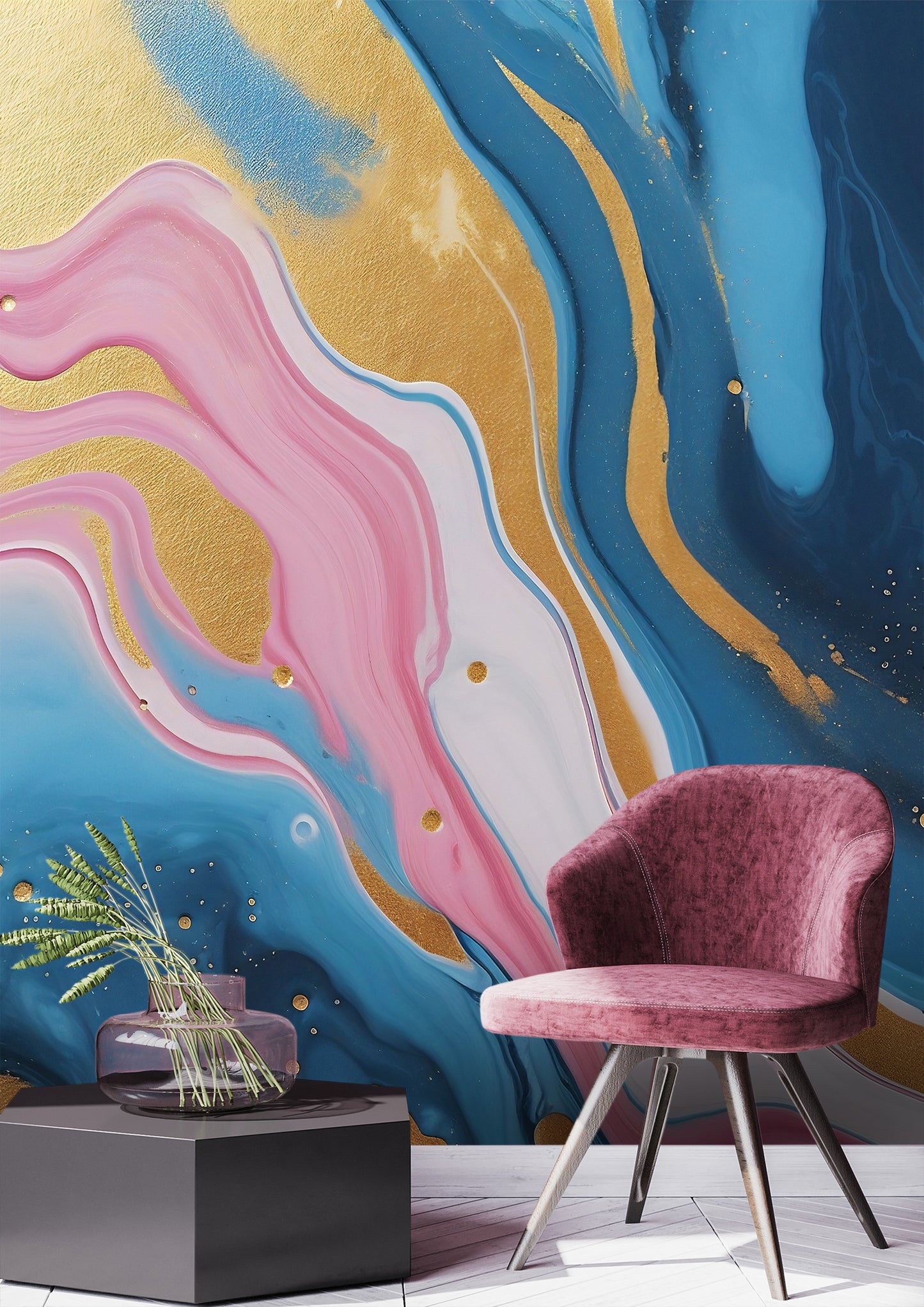 PVC-Free Alcohol Ink Wall Covering for Environmentally Conscious Living