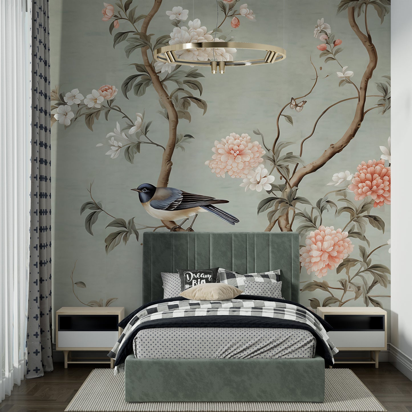 Chinoiserie Home Makeover | Silver Lake Mural | Peel and Stick Chinoiserie Wallpaper
