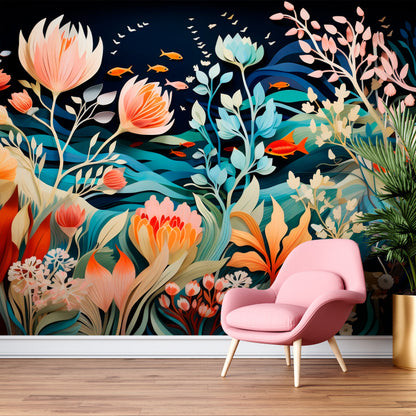 Abstract Garden Mural