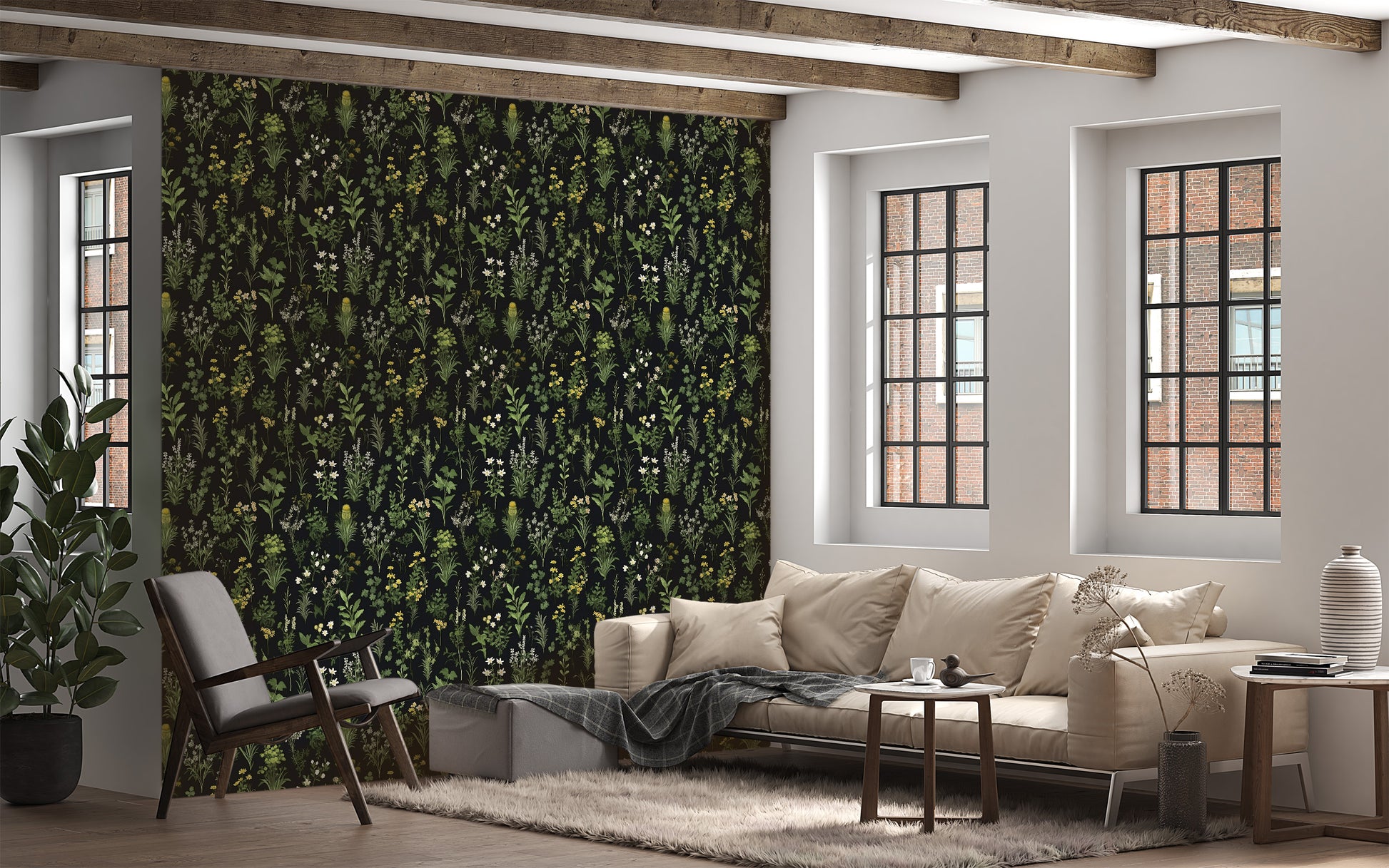 Peel & Stick Floral Wallpaper Design