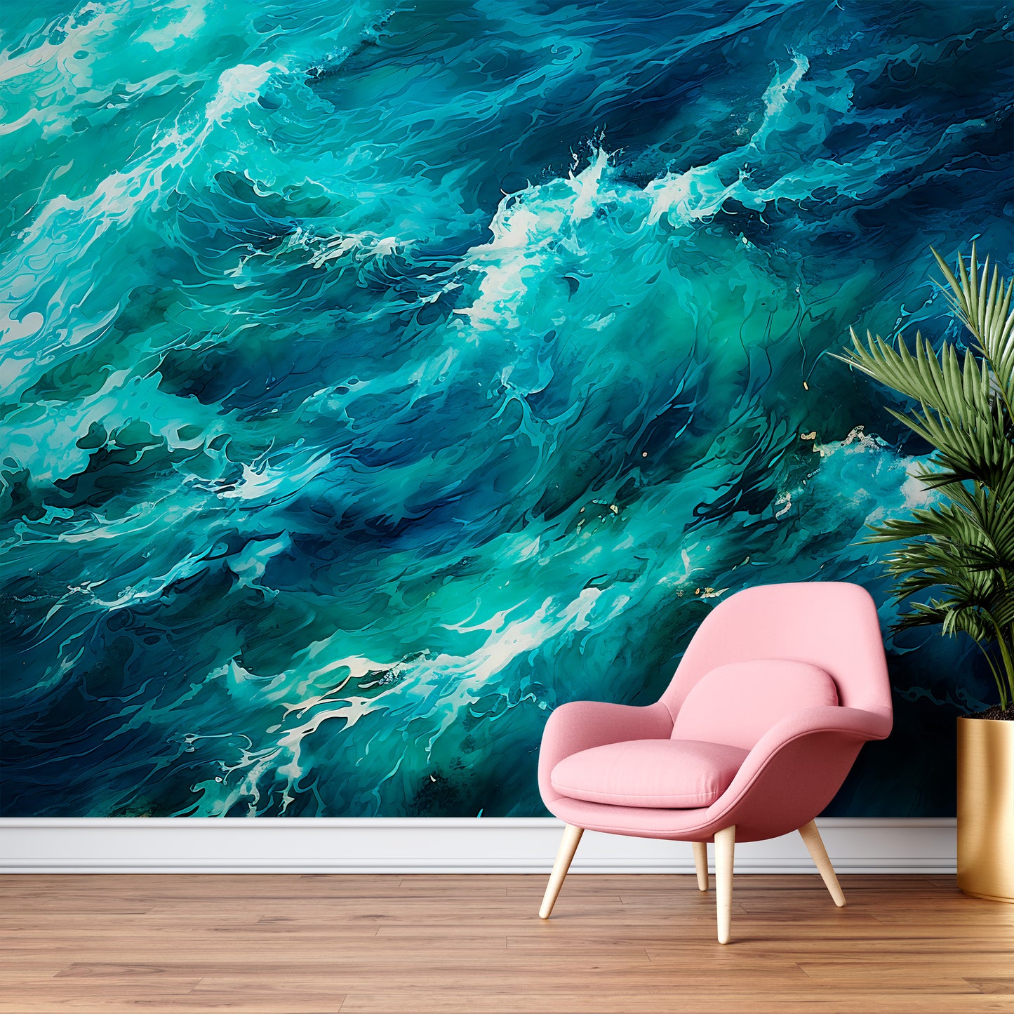 Removable Wave Wallpaper for Renters