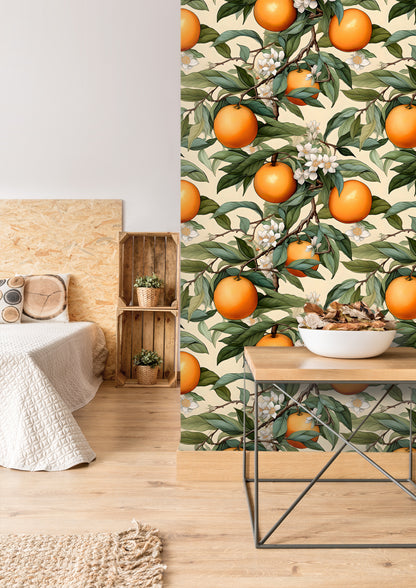 Orange Fruit Adhesive Wall Covering
