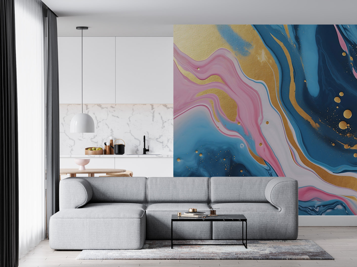 Easy-to-Apply Abstract Wallpaper with Eye-Catching Liquid Art Patterns