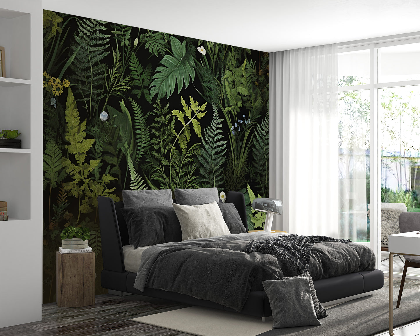 Dark Floral Peel and Stick Wall Art - Living Room Decoration