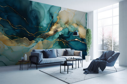Temporary Marble Wall Mural - Ethereal and Captivating