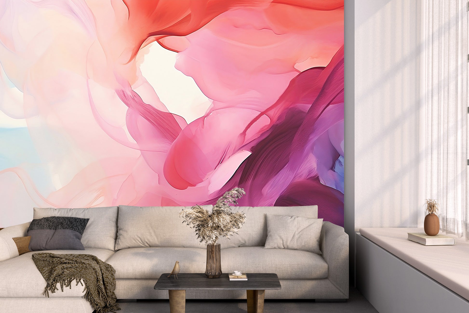Vibrant Pink Brush Stroke Wallpaper