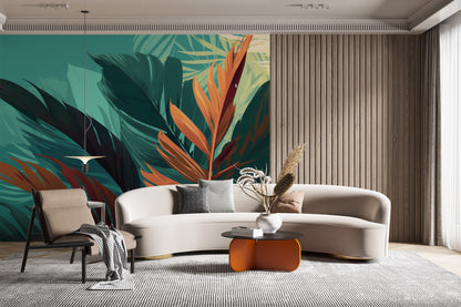 Tropical Leaves Wallpaper | Botanical Wallpapers by Miami Walls and Decor | Peel & Stick Wallpaper, Removable and Renter Friendly