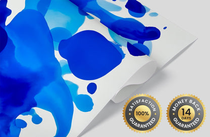 Brush Strokes Mural | Blue Abstract Matisse Wallpaper | Blue Abstract Shape Wallpaper | Blue Abstract Mural | Peel & Stick Blue Mural