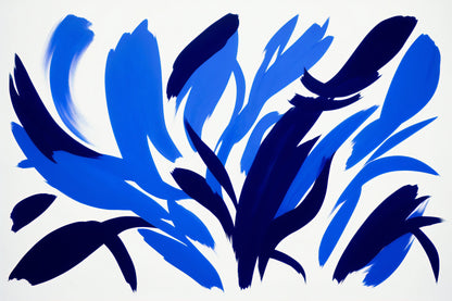 Brush Stroke Peel & Stick Wallpaper | Blue Brush Strokes Mural | Blue Abstract Mural | Brush Stroke Mural | Matisse Abstract Mural