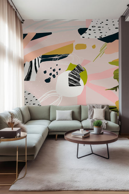 Abstract Matisse Mural | Abstract Removable Wallpaper for Living Room | Abstract Shapes Mural | Abstract Design Mural | Peel & Stick Mural